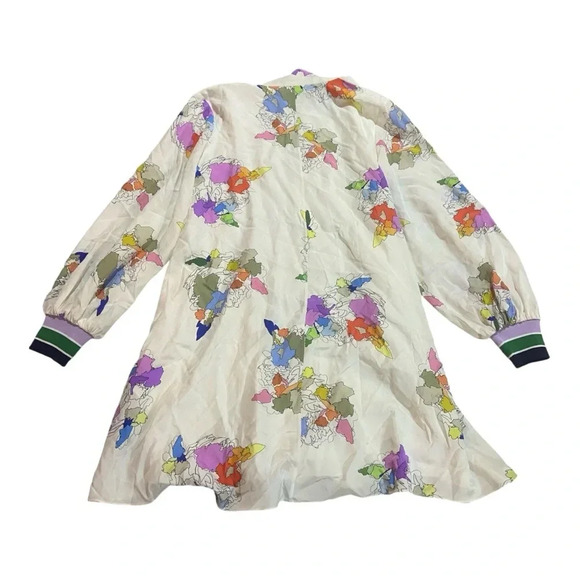 Tibi Arielle Tie Neck 100% Silk Dress Sz XS Puff Sleeve - Picture 6 of 10